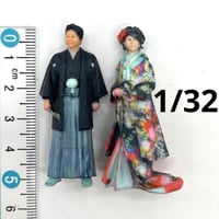 1/32 結婚式　着物　フィギュア2体　ジオラマ　ミニチュア　1/64より大