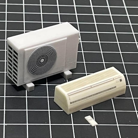 1/24 エアコン＆室外機　フィギュアに　ミニチュア　1/64より大　ジオラマ　ドールハウスに