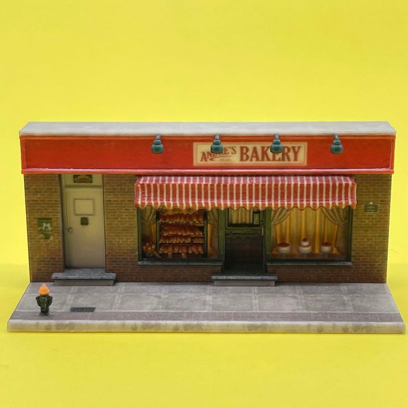 Nゲージ　パン屋　ミニチュア　建物　ジオラマ　フィギュアに　1/64より大 Nゲージ パン屋 ミニチュア 建物 ジオラマ フィギュアに 1/64
