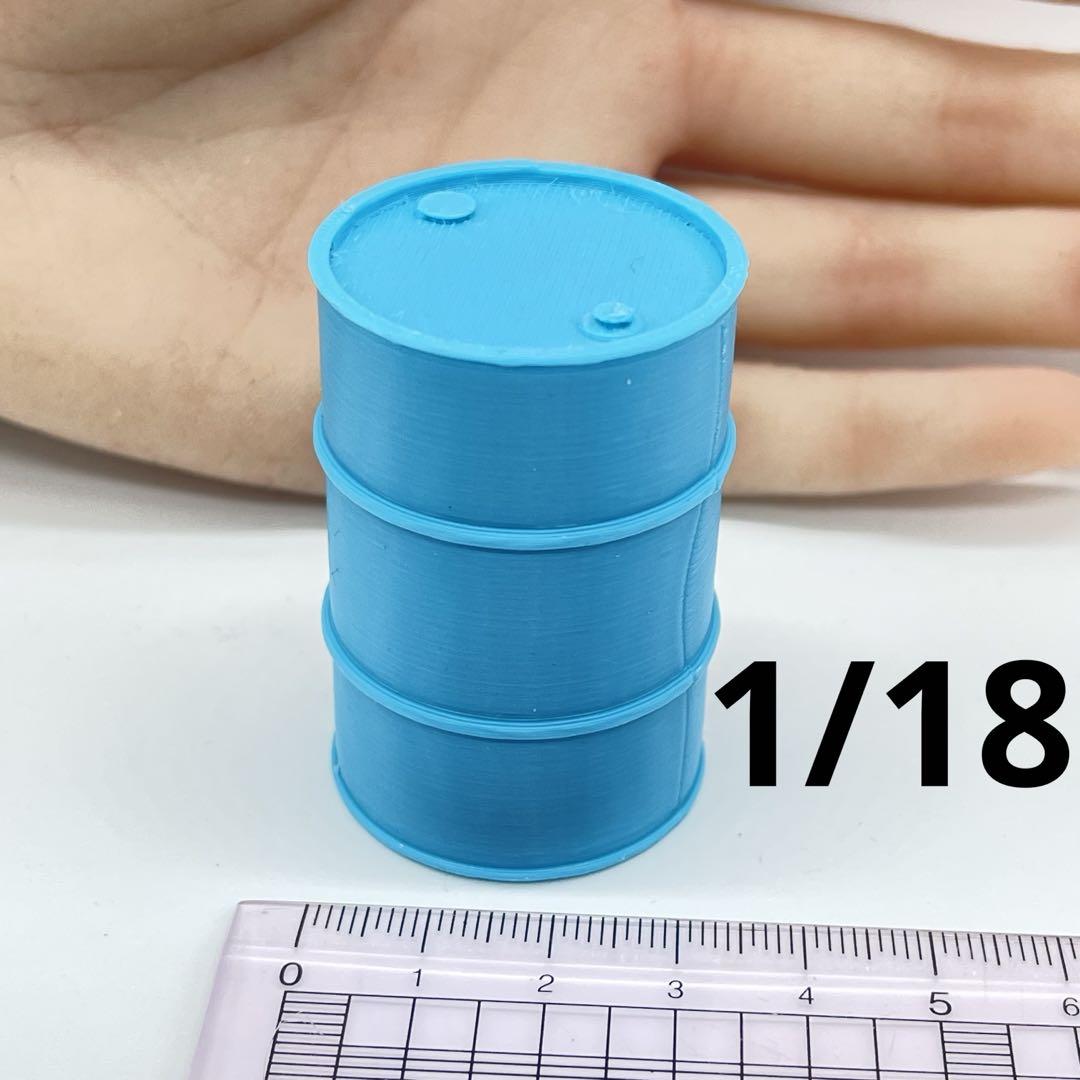1/18 ドラム缶 水色 ミニチュア フィギュアに ドールハウスに 完成品