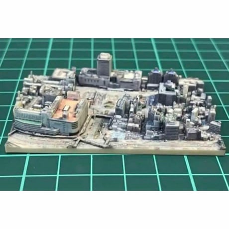 ミニチュア★徳島駅前★フィギュアに★1/64より小　徳島市　３D　建築模型