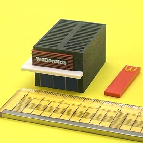 Zゲージ　ハンバーガーショップ　ミニチュア　フィギュア　1/64より小　鉄道模型　ジオラマ　レイアウト　住宅模型