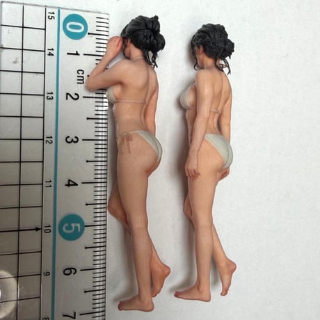 1/24 フィギュア2体　女性　水着　完成品　ミニチュア　1/64より大　3DAーFIG-5435　5436　リアルフィギュア　３Dフィギュア