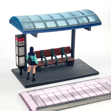 1/64 バス停　ミニチュア　フィギュアに　住宅模型　ジオラマ　ミニカーに