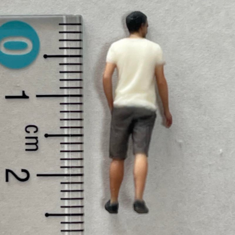 完成品 1/64 男性 白Tシャツ フィギュア ミニカーに ジオラマに リアル