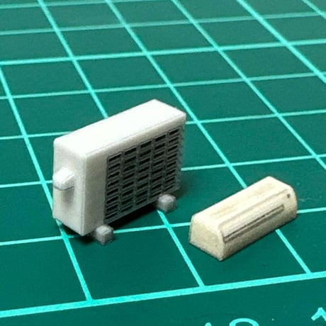 1/64 エアコン＆室外機　ミニチュア　フィギュアに　ジオラマに　ミニカーに