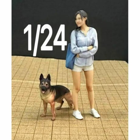 1/24★シェパード★犬★フィギュアに★リアルフィギュア　ペットフィギュア★ミニチュアイメージ