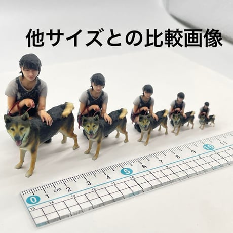 1/43 犬と女の子　フィギュア　ミニチュア　ジオラマに　ミニチュアイメージ　リアルフィギュア
