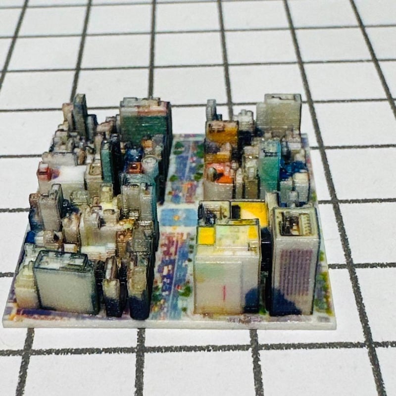ミニチュア 銀座 3cm ジオラマ 3D地図 フィギュアに 1/64より小