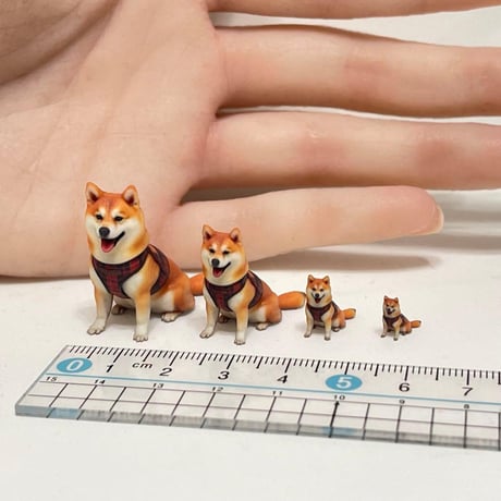 1/64 1/43 1/24 1/18 柴犬　犬　フィギュア4体　ミニチュア