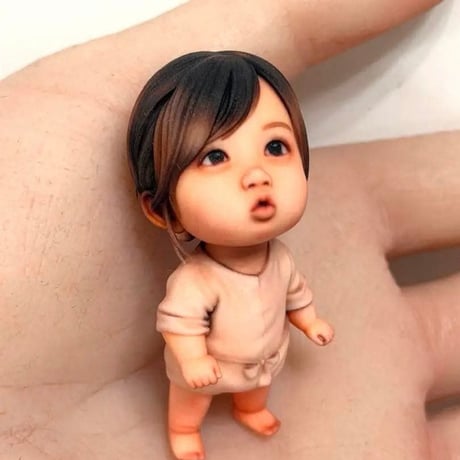 赤ちゃんフィギュア ミニチュア　AIフィギュアから　フィギュア　1/64より大　ミニチュアイメージ　ドールハウスに　完成品