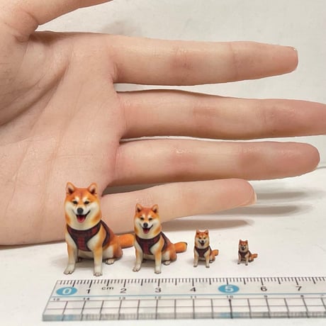1/64 1/43 1/24 1/18 柴犬　犬　フィギュア4体　ミニチュア