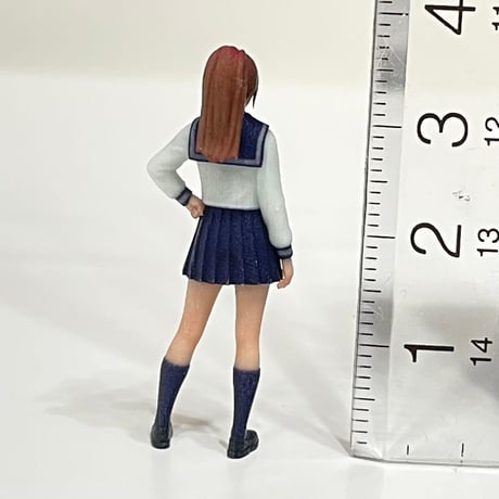 1/43 フィギュア　JK　ポニーテール　セーラー服　1/64より大　ミニカーに