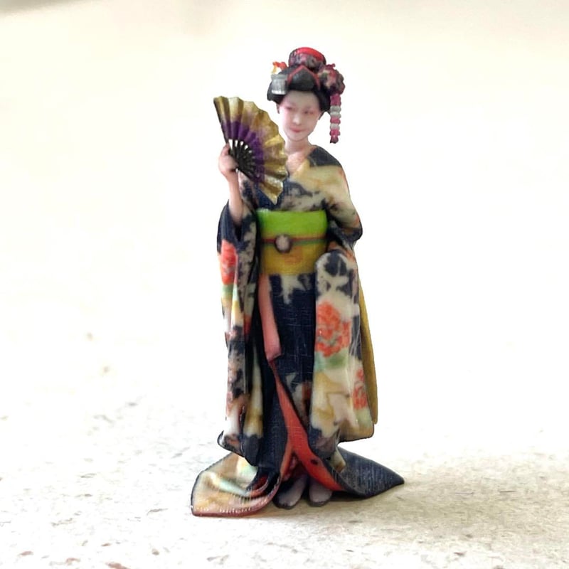 完成品 1/43 舞妓さん フィギュア ミニカーに リアルフィギュア