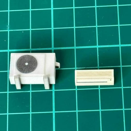 1/43 エアコン＆室外機　ミニチュア　ミニカーに　フィギュアに　ジオラマ　３Dプリント