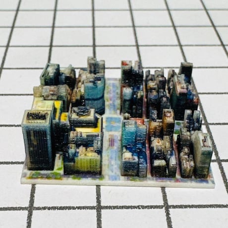 ミニチュア　銀座 3cm ジオラマ　３D地図　フィギュアに　1/64より小　ドールハウスに