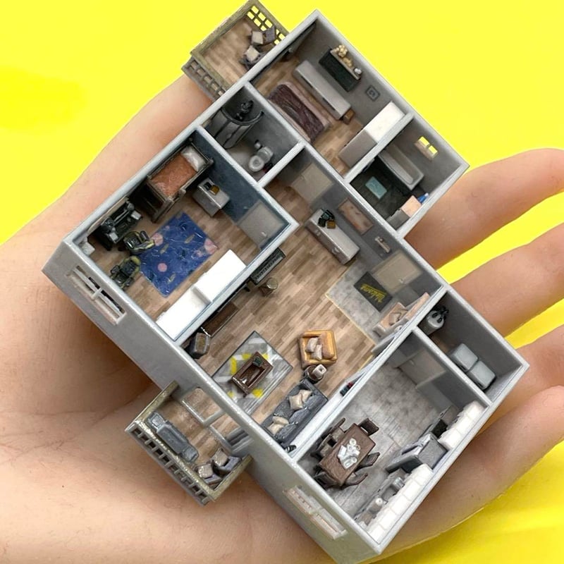 Nゲージ 住宅模型 ジオラマ ミニミニドールハウス ドールハウス 完成品