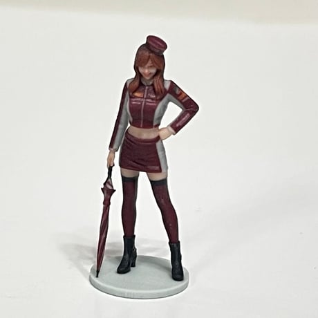 1/43 フィギュア　レースクイーン　赤　傘　ミニカーに　1/64より大