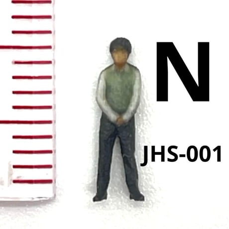 Nゲージ　フィギュア　JHS-001　男子高校生　高校生　完成品　鉄道模型　ジオラマ　レイアウト　リアルフィギュア　ミニチュアイメージ