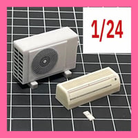 1/24 エアコン＆室外機　フィギュアに　ミニチュア　1/64より大　ジオラマ　ドールハウスに