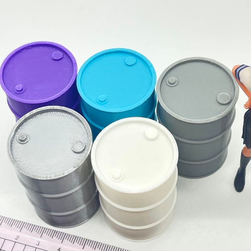 1/18 ドラム缶5個 ミニチュア フィギュアに 1/64より大 ジオラマ