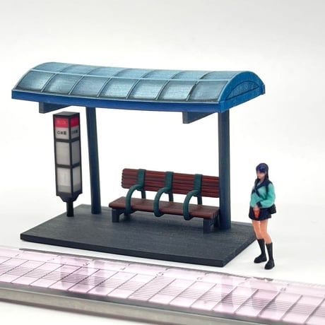 1/64 バス停　ミニチュア　フィギュアに　住宅模型　ジオラマ　ミニカーに