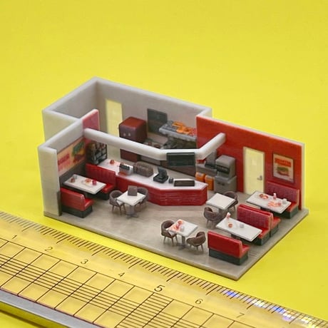 Nゲージ　ダイナー　ミニチュア　ジオラマ　フィギュア　1/64より小　住宅模型