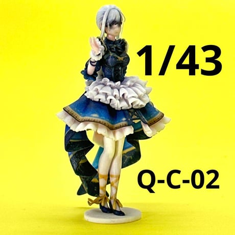 1/43 Q-C-01 フィギュア　完成品　ミニカーに　1/64より大　美少女
