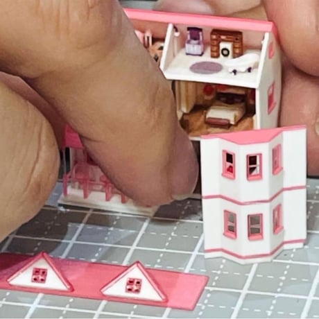 ミニチュア　ドールハウス　ミニミニドールハウス　リカちゃんに　完成品　住宅模型