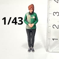 1/43 コンビニ店員S フィギュア　セブンイレブン風　リアルフィギュア　ミニチュア　ミニカージオラマに　ミニチュアイメージ　３Dフィギュア　完成品　ミニカー　ジオラマ　トミカ
