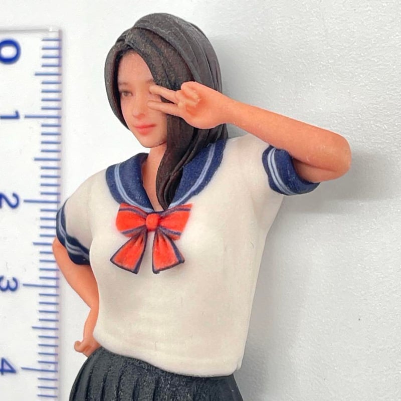 完成品 1/18 JK 5T フィギュア 女子高生 ミニカーに リアル