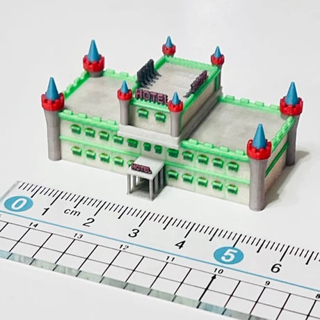 1/700 ホテル　ラブホテル　住宅模型　ミニチュア　フィギュア　建築模型　ジオラマ　ミニチュアイメージ　３D　ラブホテル