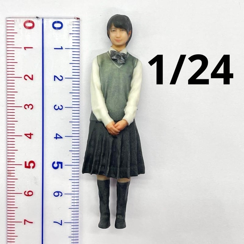 1/24 フィギュア　女子高生　2体　完成品　ミニチュア　ミニカー　ジオラマに 1/24 女子高生 フィギュア 完成品 ドールハウスにも リアルフィギュア