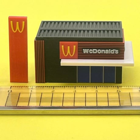 Zゲージ　ハンバーガーショップ　ミニチュア　フィギュア　1/64より小　鉄道模型　ジオラマ　レイアウト　住宅模型