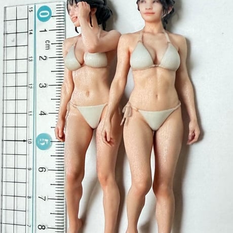 1/18 フィギュア2体　水着　女性　ミニカー　ドールハウス　完成品　３DA-FIG-5435 5436