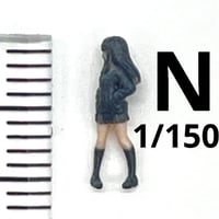 Nゲージ　女子高生　フィギュア　鉄道模型　ジオラマ　1/64より小　ミニチュア