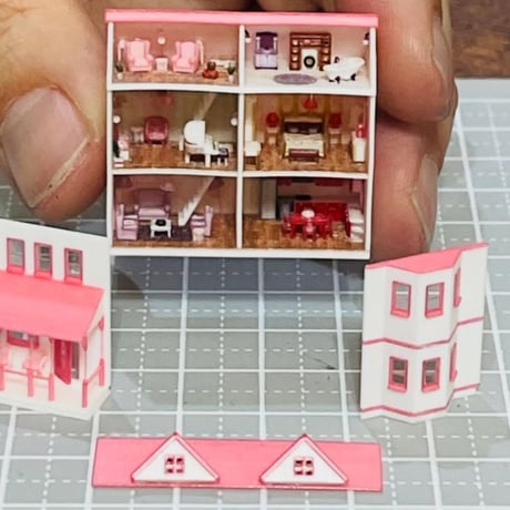 ミニチュア　ドールハウス　ミニミニドールハウス　リカちゃんに　完成品　住宅模型