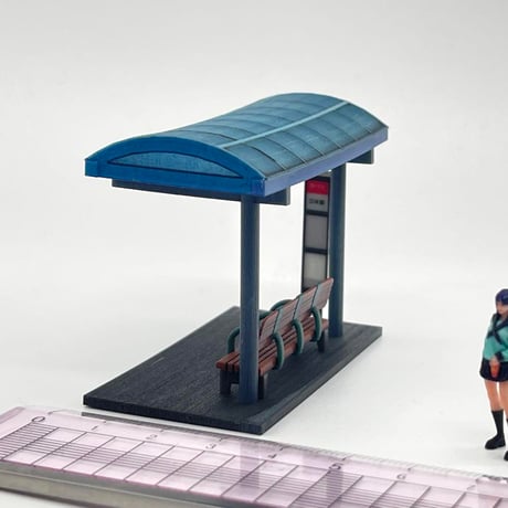 1/64 バス停　ミニチュア　フィギュアに　住宅模型　ジオラマ　ミニカーに