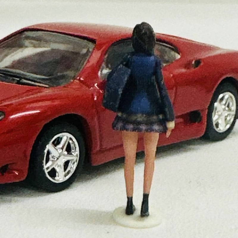 1/64 JK制服 フィギュア 女子高生 台座付き ミニカーに ジオラマに
