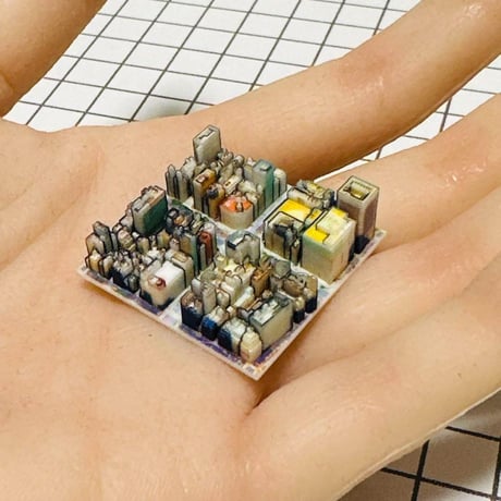 ミニチュア　銀座 3cm ジオラマ　３D地図　フィギュアに　1/64より小　ドールハウスに