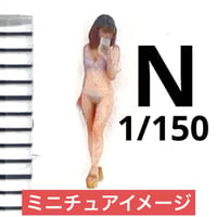 Nゲージ　スマホ女性　フィギュア　ジオラマ　鉄道模型　1/64より小