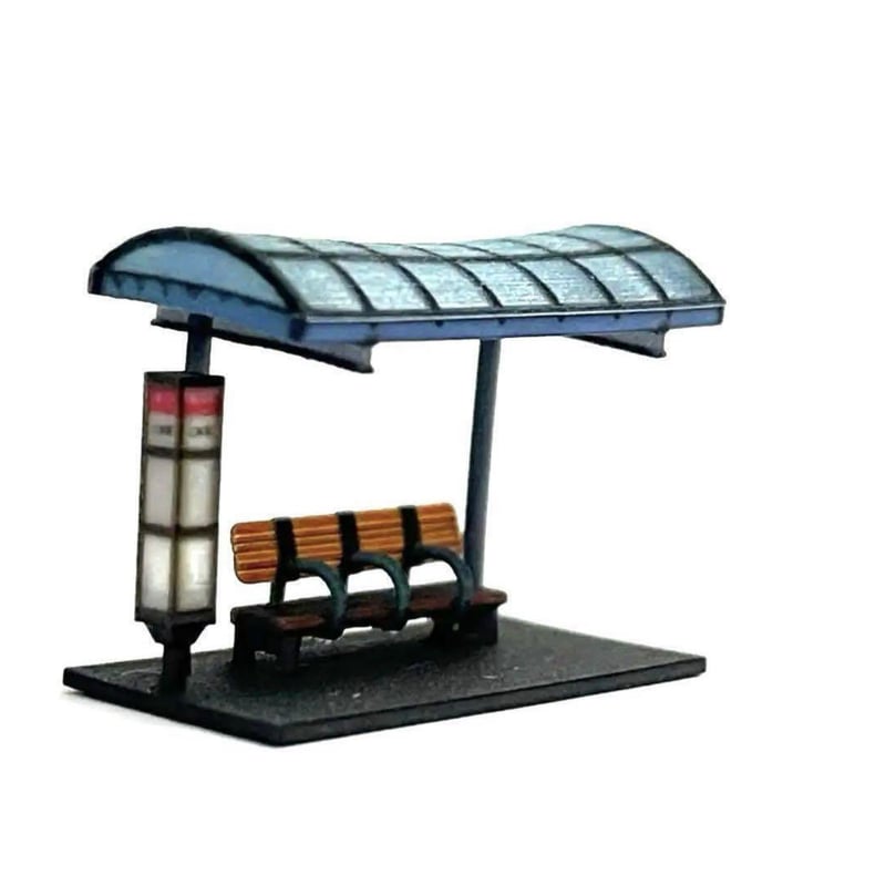 Nゲージ バス停 ミニチュア ジオラマ レイアウトにフィギュアに