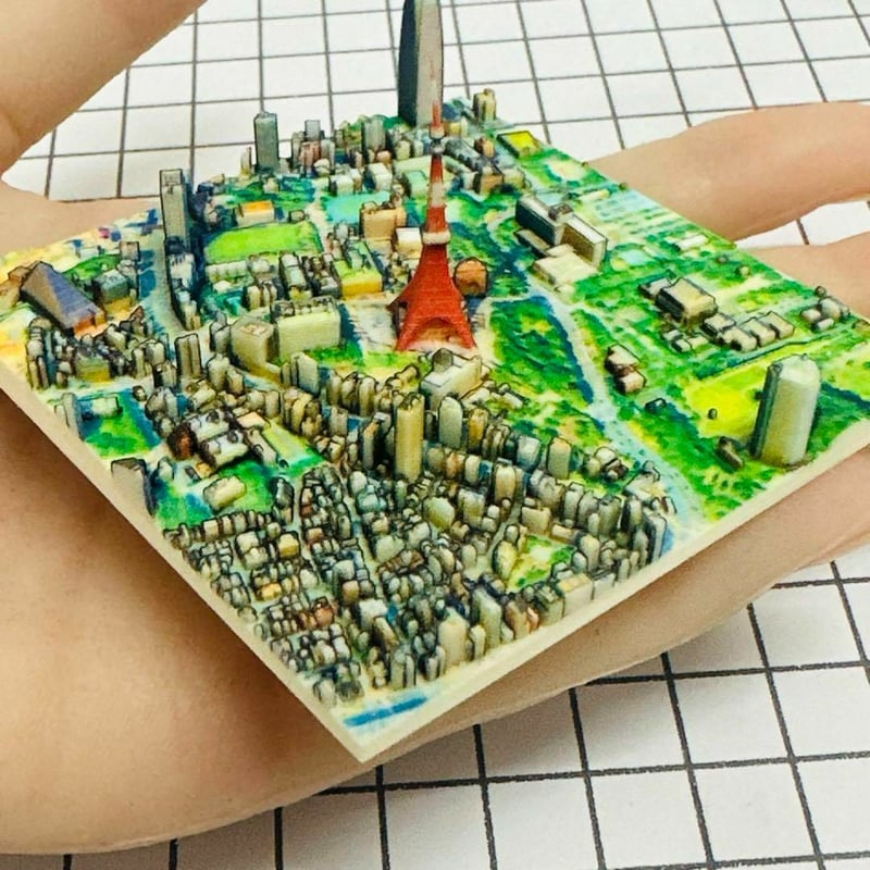 ミニチュア 東京タワー周辺 港区 3D地図 ジオラマ フィギュア 1