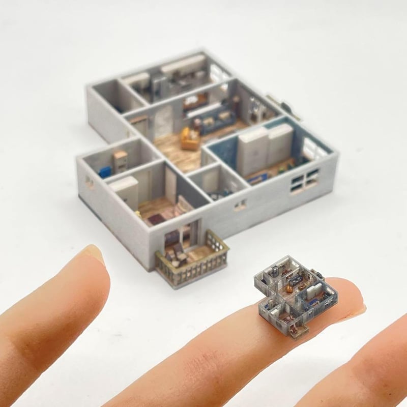 Nゲージ　マンション　ミニチュア　住宅模型　建築模型　フィギュア　1/64より小 Nゲージ マンション ミニチュア 住宅模型 ジオラマ フィギュア 1
