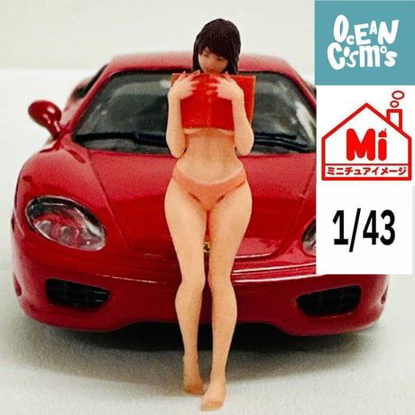 1/43 オーシャンコスモス　読書　フィギュア　ミニカーに　リアルフィギュア