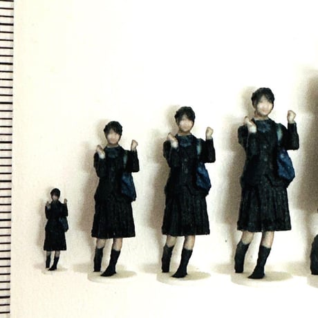 JKNJ フィギュア6体　N HO 1/72 1/64 1/48 1/43　女子高生　リアルフィギュア　完成品　ミニチュアイメージ　ジオラマに　　ミニカーに