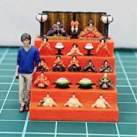 ミニチュア★ひな人形7段飾り★リーメントに★フィギュア★1/64(人形)★ ミニチュア☆ひな人形7段飾り☆リーメントに☆フィギュア☆1/64(人形