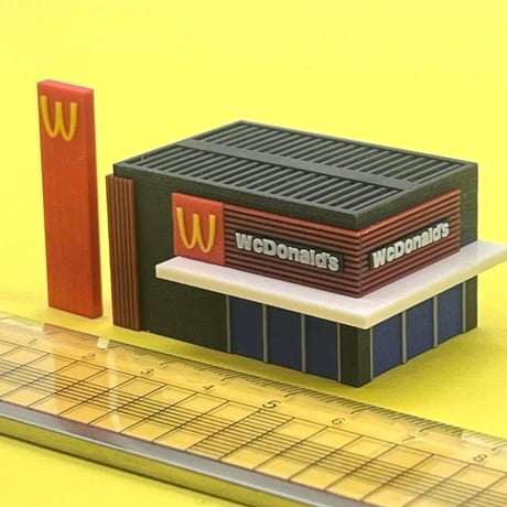 Zゲージ　ハンバーガーショップ　ミニチュア　フィギュア　1/64より小　鉄道模型　ジオラマ　レイアウト　住宅模型