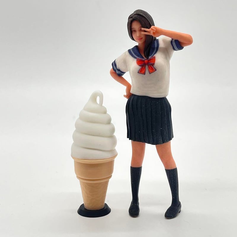 1/18 ソフトクリーム看板 ミニチュア フィギュアに ドールハウスに