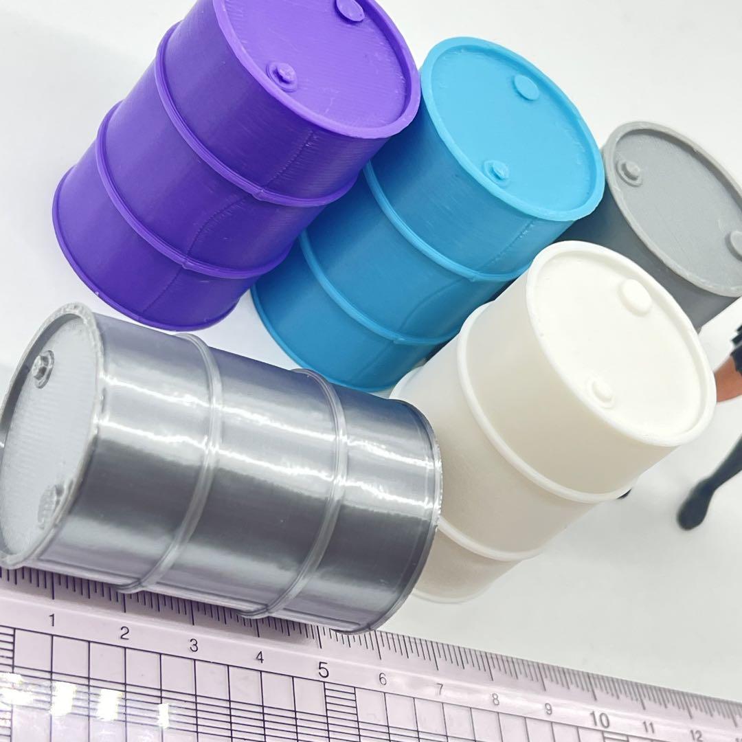 1/18 ドラム缶5個 ミニチュア フィギュアに 1/64より大 ジオラマ